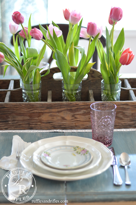 A Spring Table of Blush and Blue