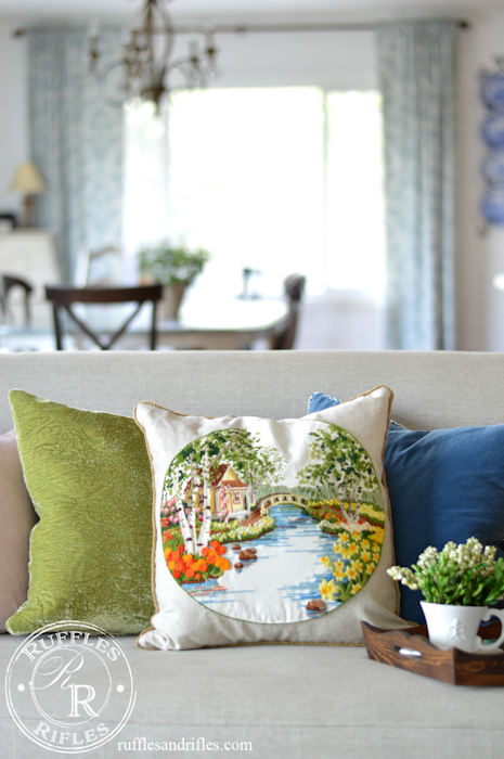 Embroidered Spring Pillow