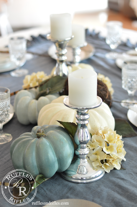 Fall Table Blue and White
