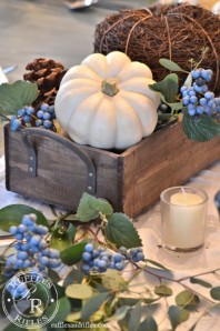 Blue and White Fall Table Vignette