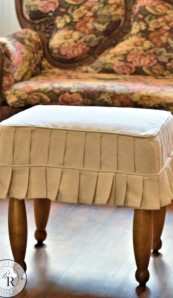 Furniture Reveal: An Ottoman Slipcover