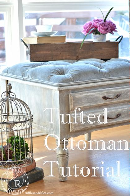 Tufted Ottoman Tutorial grahics
