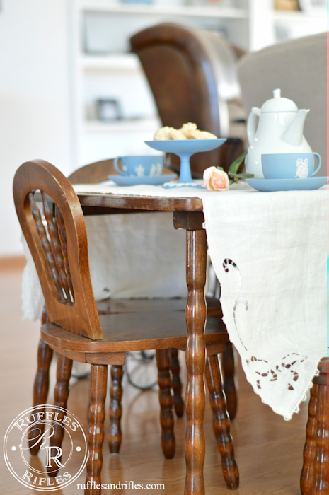 Vintage Children's Table and Chairs set for a tea party