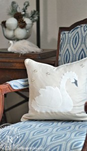 Pottery Barn Inspired Swan Throw Pillow with a Free Template